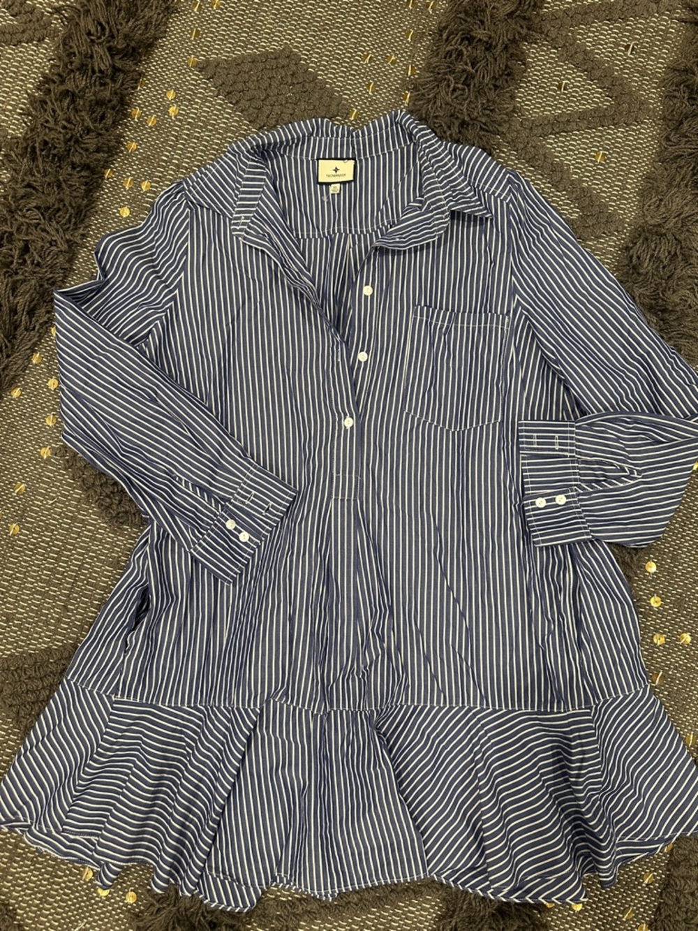 Tuckernuck Blue Striped Callahan Shirt Dress